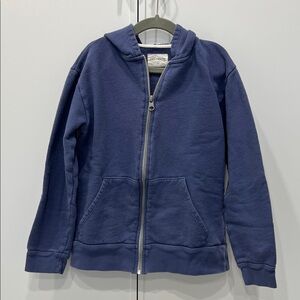 Mini Mioche blue Zip-Up Hoodie for Kids organic cotton